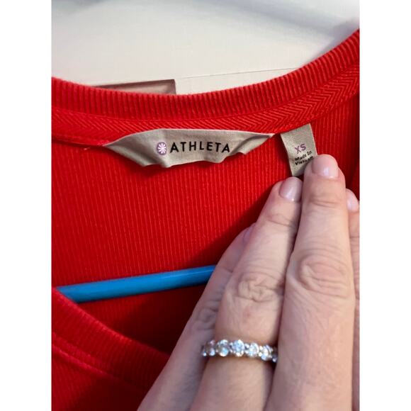 Athleta Sleeveless Button-Front Ribbed Maxi Dress – XS – Vibrant Red Orange - Picture 7 of 9